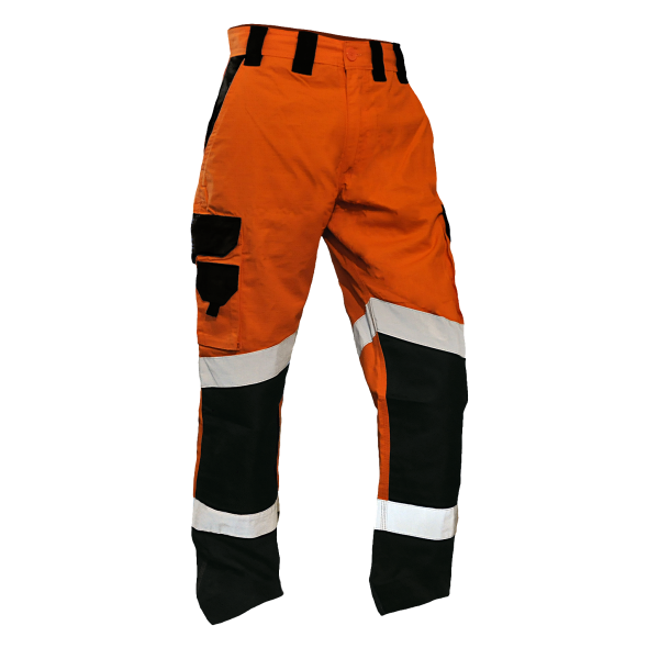 220gsm RIPSTOP Cotton Orange/Black Taped Pants